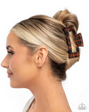 Prized Plaid - Brown - Paparazzi Accessories -Hair Clip - Jewelry with Erin Binford