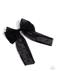 Here We BOW Again - Black - Paparazzi Accessories - Hair Clip - Jewelry with Erin Binford