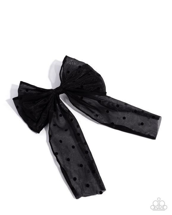Here We BOW Again - Black - Paparazzi Accessories - Hair Clip - Jewelry with Erin Binford