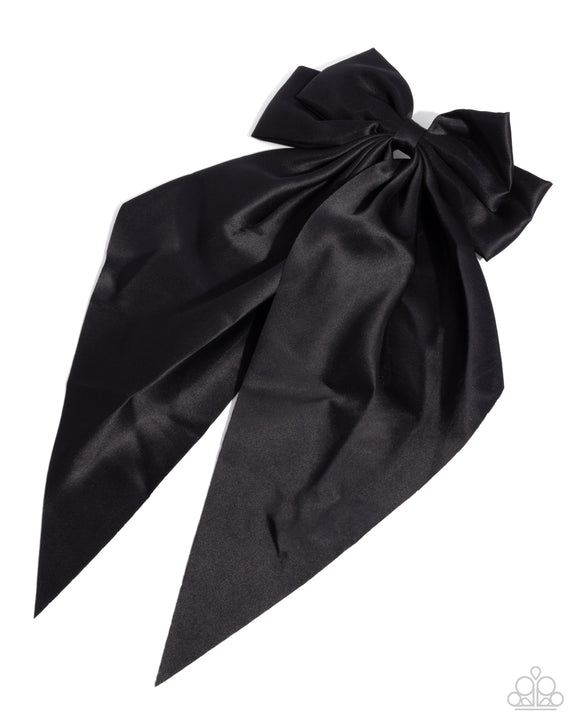 Have A BOW At It - Black - Paparazzi Accessories - Hair Clip - Jewelry with Erin Binford