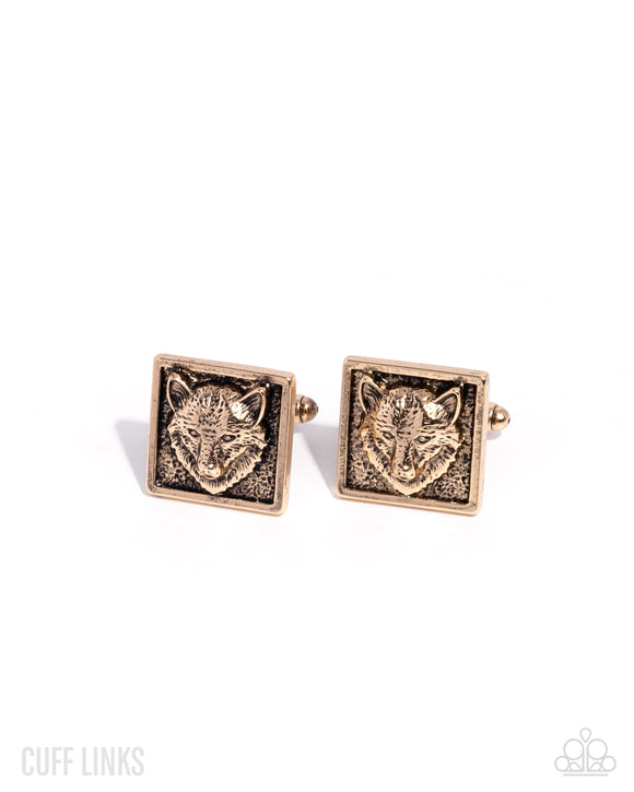 Alpha of the Pack - Gold - Paparazzi Accessories - Cuff Link - Jewelry with Erin Binford
