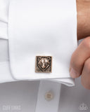 Alpha of the Pack - Gold - Paparazzi Accessories - Cuff Link - Jewelry with Erin Binford