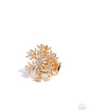 Snowflake Sensation - Gold - Paparazzi Accessories - Ring - Jewelry with Erin Binford