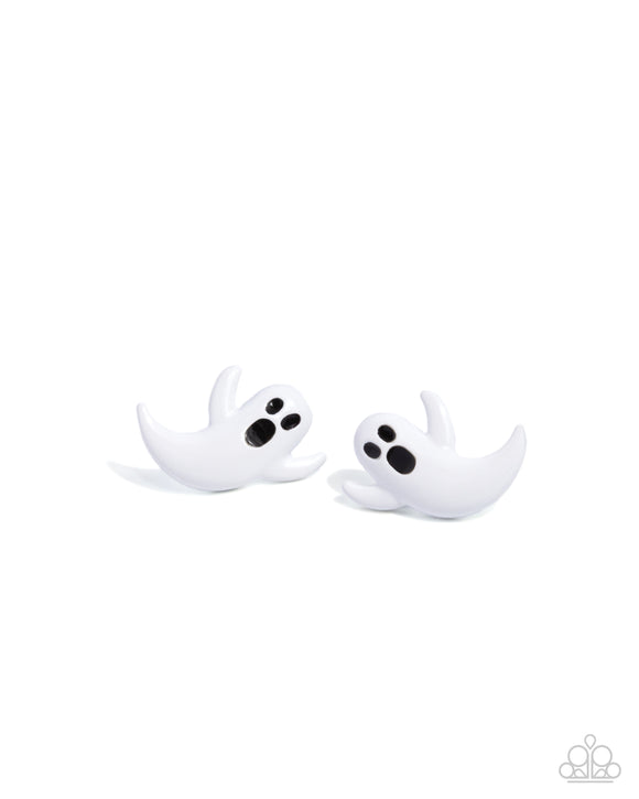 Ghost Hunter - White - Paparazzi Accessories - Earring - Jewelry with Erin Binford