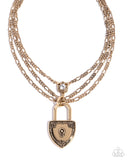 LOCK Show - Gold - Paparazzi Accessories - Necklace