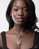 LOCK Show - Gold - Paparazzi Accessories - Necklace