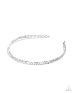 Braided Behavior - Silver - Paparazzi Accessories - Headband - Jewelry with Erin Binford