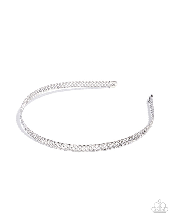 Braided Behavior - Silver - Paparazzi Accessories - Headband - Jewelry with Erin Binford