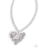 Hammered Heartthrob - Silver - Paparazzi Accessories - Necklace - Jewelry with Erin Binford