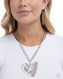 Hammered Heartthrob - Silver - Paparazzi Accessories - Necklace - Jewelry with Erin Binford