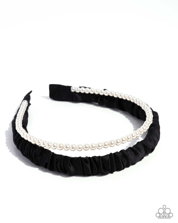 Preppy Palooza - Black - Paparazzi Accessories - Head Band - Jewelry with Erin Binford