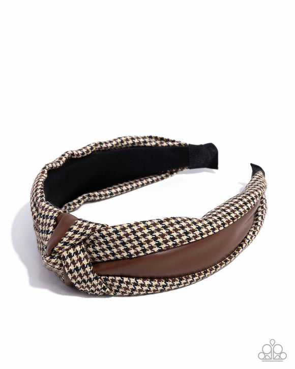 Houndstooth Haute - Brown - Paparazzi Accessories - Headband - Jewelry with Erin Binford