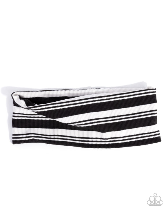 Striped Symphony - Black - Paparazzi Accessories - Headband