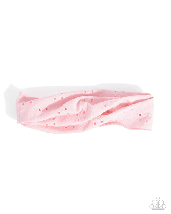 Eyelet Elegance - Pink - Paparazzi Accessories -Headband