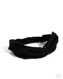 Eyelet Elegance - Black - Paparazzi Accessories - Headband - Jewelry with Erin Binford
