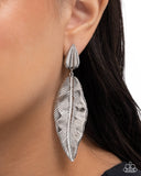 Loamy Leaves - Silver - Paparazzi Accessories - Earring - Jewelry with Erin Binford