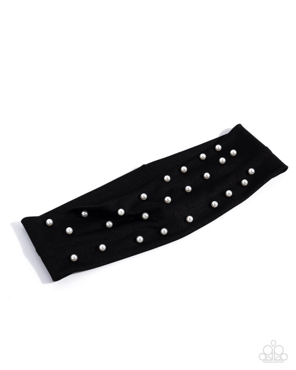 Placid Pearls - Black - Paparazzi Accessories - Headband - Jewelry with Erin Binford