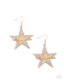 Touchdown Tribute - Gold - Paparazzi Accessories - Earring - Jewelry with Erin Binford