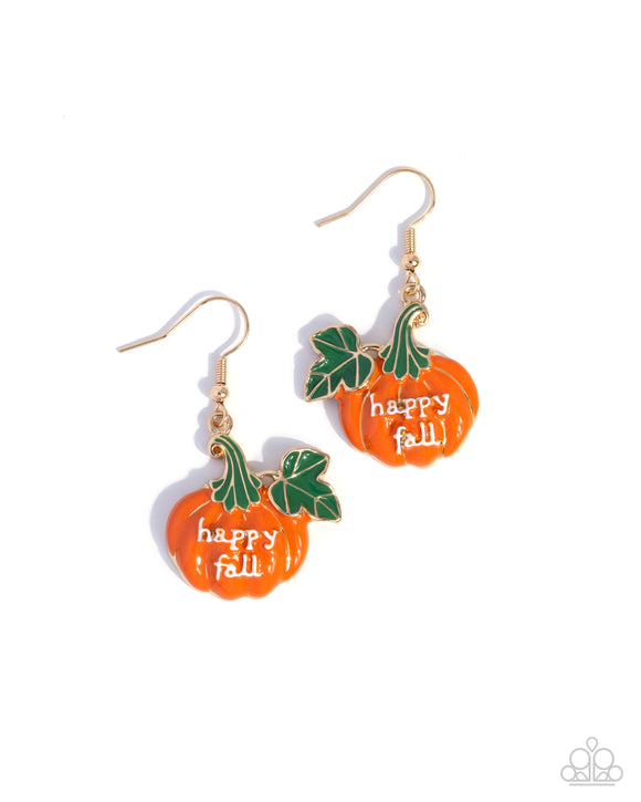 Autumn Affair - Orange - Paparazzi Accessories - Earring