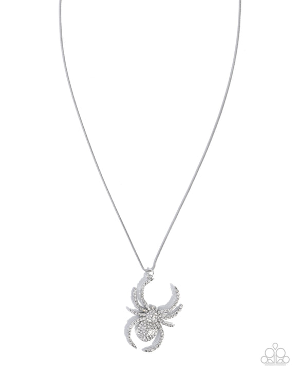 Spider Story - White - Paparazzi Accessories - Necklace - Jewelry with Erin Binford