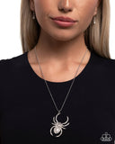 Spider Story - White - Paparazzi Accessories - Necklace - Jewelry with Erin Binford
