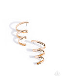 Tornado Warning - Gold - Paparazzi Accessories - Earring