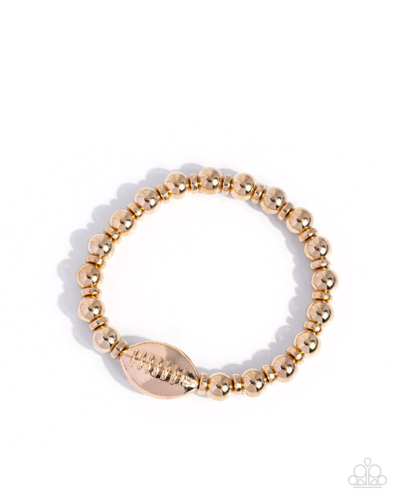Football Flair - Gold - Paparazzi Accessories - Bracelet - Jewelry with Erin Binford