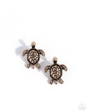 Turtle Taste - Gold - Paparazzi Accessories - Earring