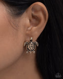 Turtle Taste - Gold - Paparazzi Accessories - Earring