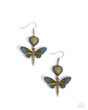Dragonfly Devotion - Green - Paparazzi Accessories - Earring - Jewelry with Erin Binford