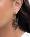 Owl Observation - Brass - Paparazzi Accessories - Earring - Jewelry with Erin Binford