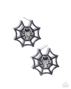 Spiderweb Showcase - Black - Paparazzi Accessories - Earring