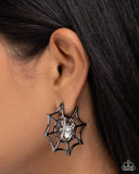 Spiderweb Showcase - Black - Paparazzi Accessories - Earring