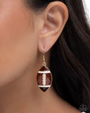 Football Facade - Brown - Paparazzi Accessories - Earring - Jewelry with Erin Binford