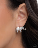 Elephant Eloquence - Silver - Paparazzi Accessories - Earring - Jewelry with Erin Binford