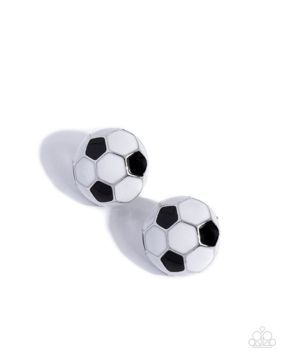 Soccer Symmetry - Black - Paparazzi Accessories - Earring - Jewelry with Erin Binford