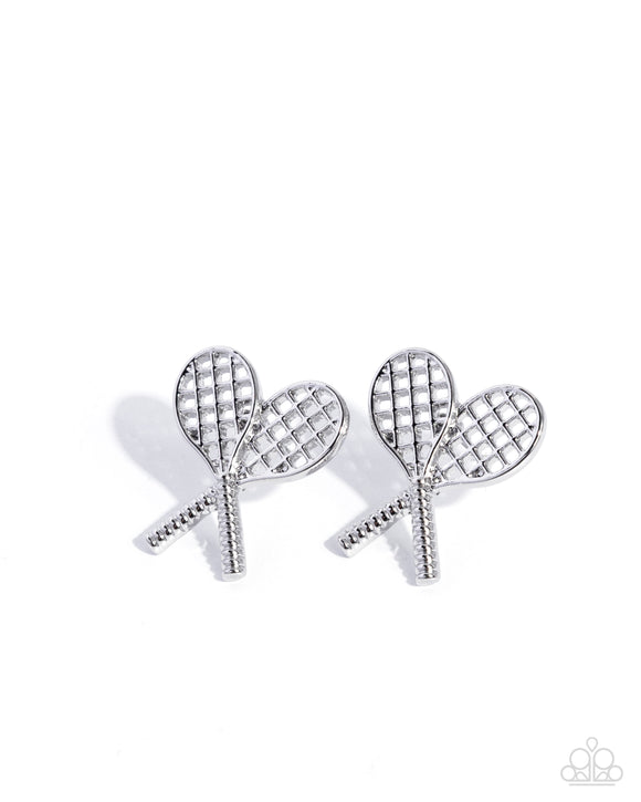 Tennis Team - Silver - Paparazzi Accessories- Earring - Jewelry with Erin Binford