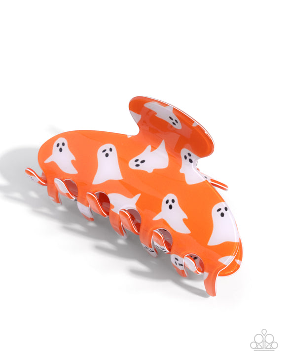 Ghostly Greeting - Orange - Paparazzi Accessories - Hair Clip - Jewelry with Erin Binford