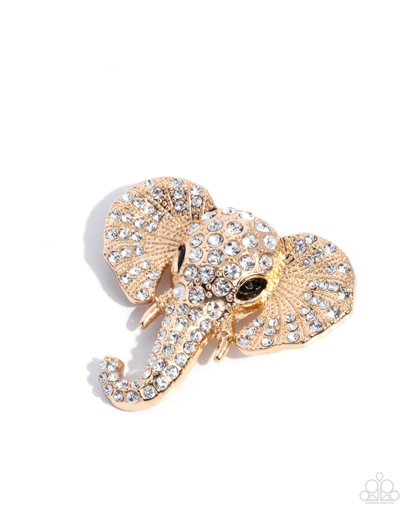 Elephant Empathy - Gold - Paparazzi Accessories - Brooch