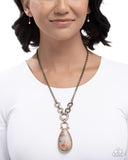 Tough Teardrop - Brass - Paparazzi Accessories - Necklace