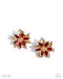 Perceptive Poinsettia - Red - Paparazzi Accessories - Earring - Jewelry with Erin Binford