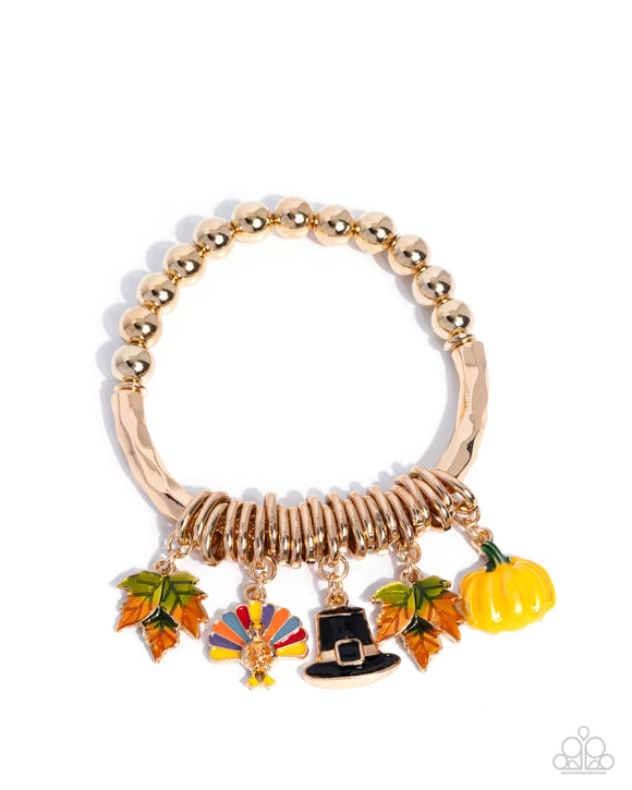 Celebratory Center - Gold - Paparazzi Accessories - Bracelet - Jewelry with Erin Binford