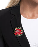 Popular Poinsettia - Red - Paparazzi Accessories - Brooch