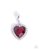 Romantic Holiday - Red - Paparazzi Accessories - Rhodium Charm