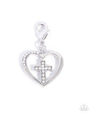 Christian Charisma - White - Paparazzi Accessories - Rhodium Charm
