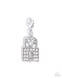 Committed Chic - White - Paparazzi Accessories - Rhodium Charm