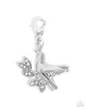 Devoted Dove - White - Paparazzi Accessories - Rhodium Charm