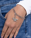 Devoted Dove - White - Paparazzi Accessories - Rhodium Charm