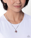Sentimental Squares - Red - Paparazzi Accessories - Necklace