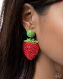 Strawberry Silhouette - Red - Paparazzi Accessories - Earring - Jewelry with Erin Binford